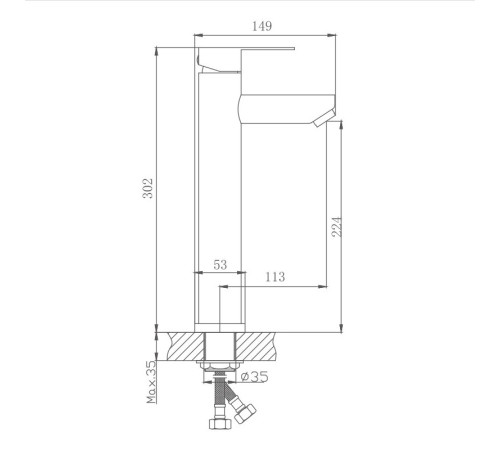 Смеситель для раковины Haiba HB11801, сатин