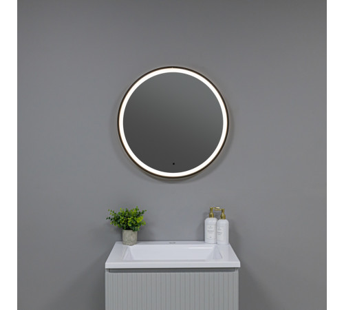 Зеркало Silver Mirrors Делуна/Deluna D800 TX (алюм. профиль, цвет черный, бесконтактный сенсор)