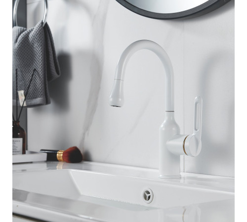 Смеситель для раковины Raffine F101C, белый