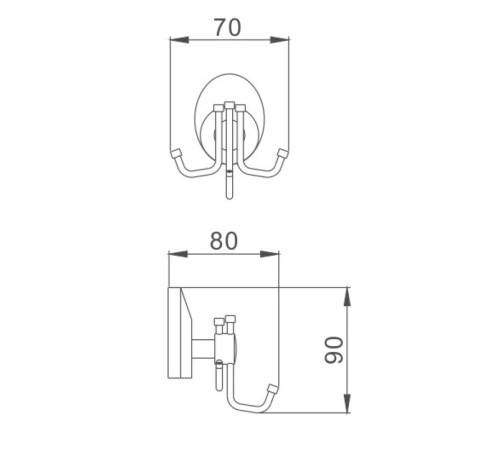 Крючок для ванной комнаты Haiba HB1605-3, хром