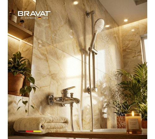 Смеситель для ванны с гарнитуром BRAVAT F6810941CP-B-SW, хром