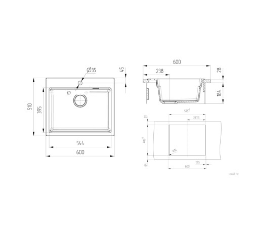 Кухонная мойка Grandex Aqua Comfort 500503, бежевый