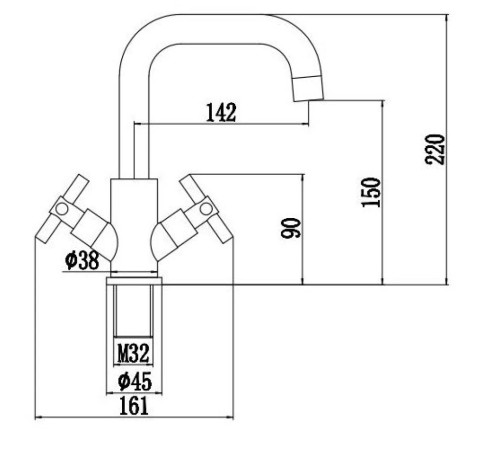 Смеситель для кухни Fmark FS8402H, черный