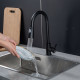 Смеситель для кухни с выдвижным изливом и режимом душ FRAP F60991-6, черный