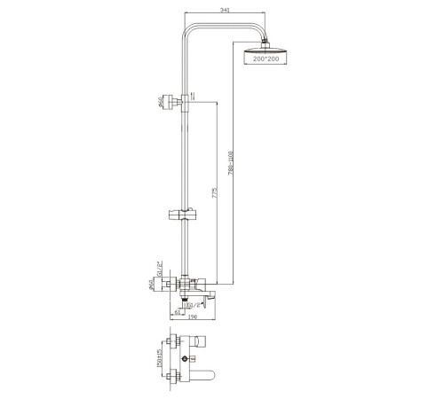 Душевая система Haiba HB2401, хром