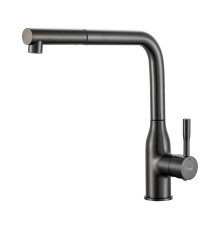 Смеситель для кухни с выдвижным изливом и режимом душ FRAP F6096-9, оружейная сталь