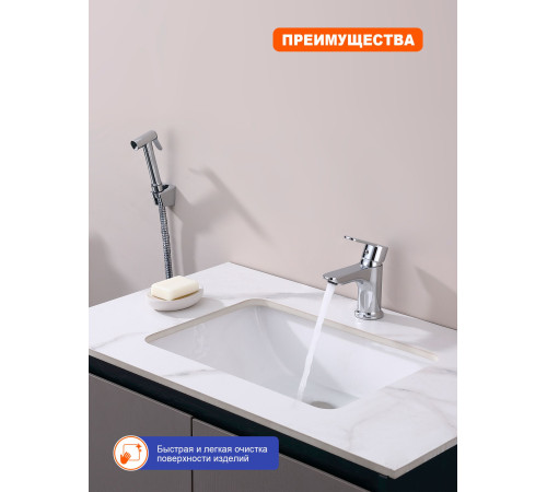 Смеситель для раковины с гигиеническим душем Prohanss P64.12, хром