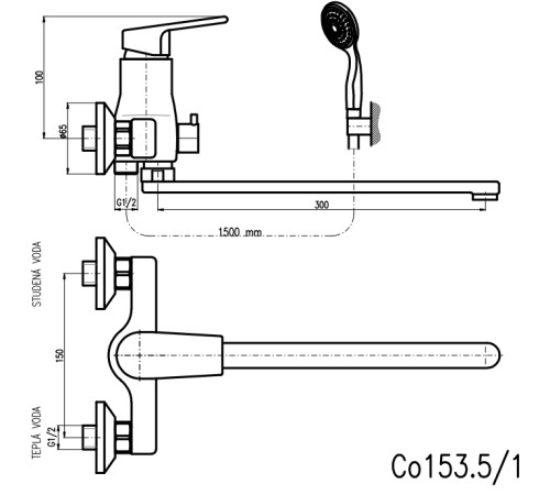 Смеситель для ванны Rav Slezak Colorado CO253.5/1