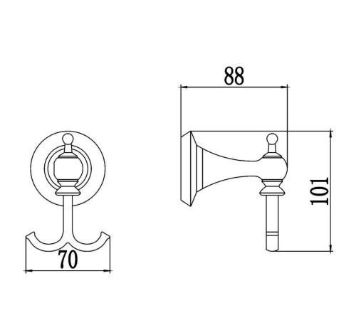 Крючок для ванной комнаты Savol S-06954W, белый