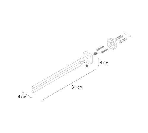 Полотенцедержатель FIXSEN KVADRO FX-61302A, хром