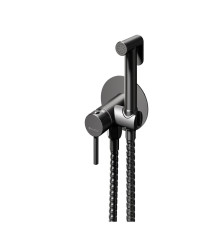 Гигиенический душ со смесителем встраиваемый Knotlor FHS01C1GM, вороненая сталь