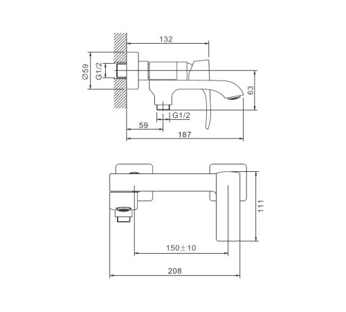 Смеситель для ванны BELZ B60507-5, золото