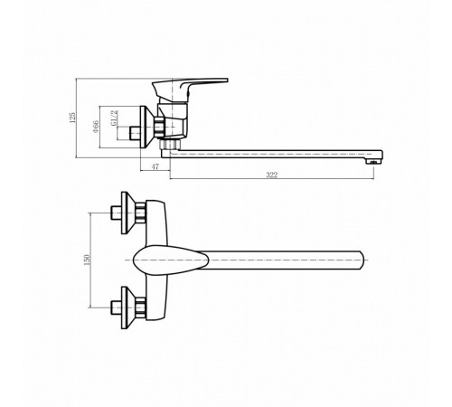 Смеситель для кухни Plstart PL4605-7, чёрный