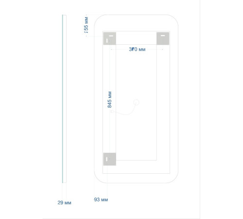 Зеркало RAVAL Сигма Sgm.02.600x1200/W/RL, 60 см