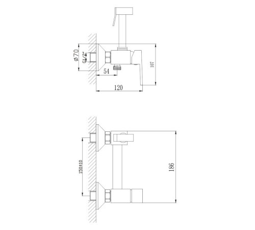 Гигиенический душ со смесителем Haiba HB5513-4, бронза