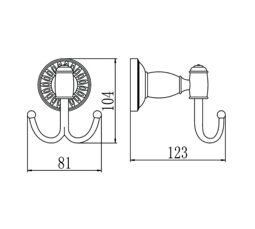 Крючок для ванной комнаты Savol S-006654H, черный