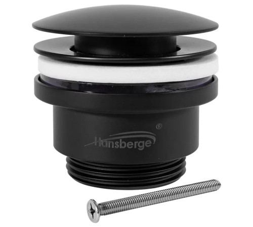 Донный клапан для раковины Hansberge H107BL, черный
