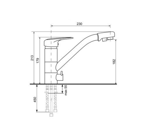 Смеситель для кухни Ulgran U-010-307, терракот
