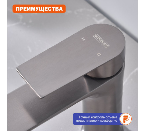 Смеситель для раковины Prohanss P35.10.09, графит