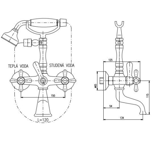 Смеситель для ванны Rav Slezak Morava MK760.5/2