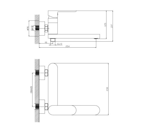 Смеситель для ванны Haiba HB61590-7, черный
