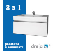 Тумба с раковиной подвесная Dreja Grace 70 см, белый
