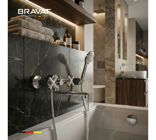 Смеситель для ванны BRAVAT F6803934CP-B-SW, хром