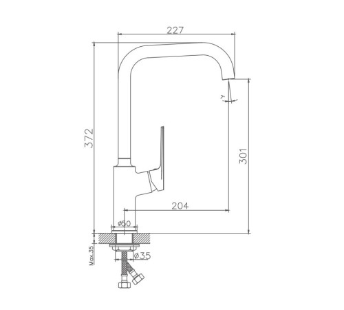 Смеситель для кухни Haiba HB70533-3, пепельный