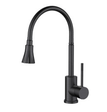 Смеситель для кухни с гибким изливом Voda Kitchen KF 36B, черный