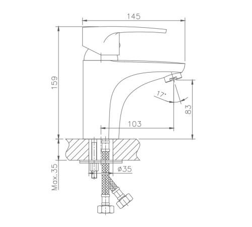 Смеситель для раковины Haiba HB1065, хром