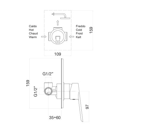 Смеситель для душа Fiore KEVON 81BB6515, белый