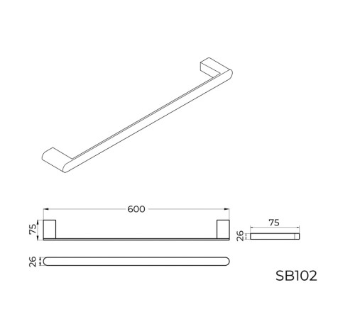 Полотенцедержатель Knotlor SB102BL, черный
