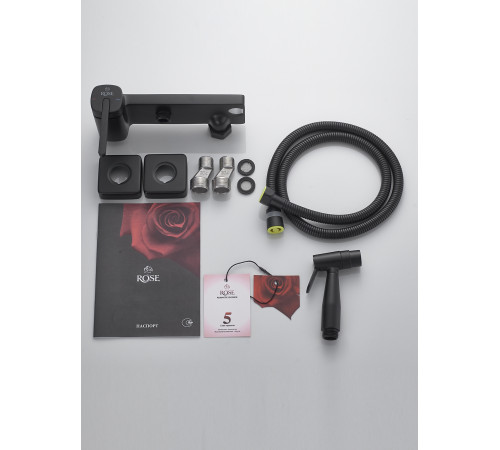 Гигиенический душ со смесителем Rose R315H, черный