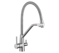 Смеситель для кухни с подключением фильтра воды Fmark FS0762L-V2, сатин