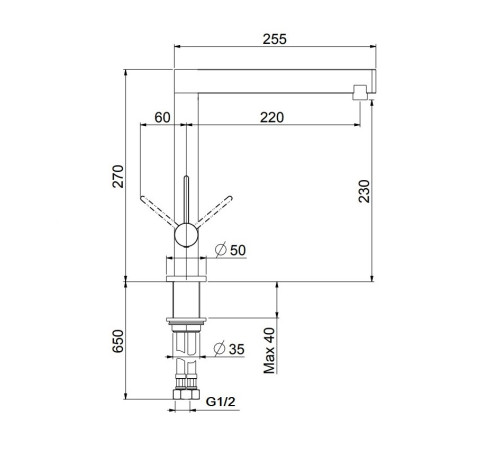 Смеситель для кухни Webert Spirit SO920302564, черный/хром