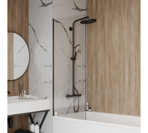 Шторка на ванну 60x140 Maretti Project Black PB41F6014099, черный профиль