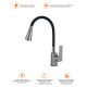 Смеситель для кухни с гибким изливом Prohanss P61.4406.09, графит