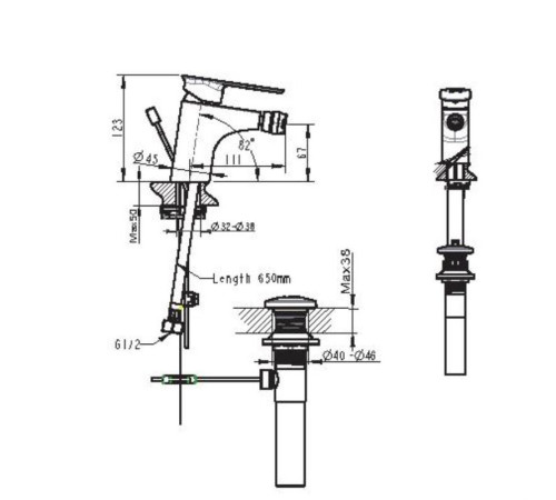 Смеситель для биде Bravat Gina F365104C-ENG, хром