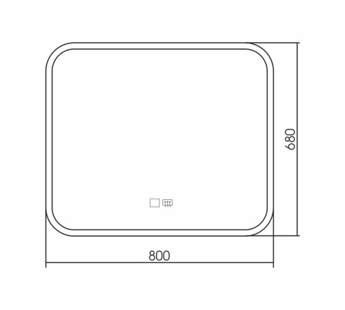 Зеркало RAVAL Призма Prz.02.800x680/W/RL, 80 см