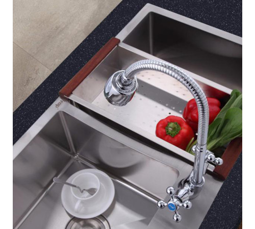 Смеситель для кухни с гибким изливом и режимом душ FRAP F4319, хром