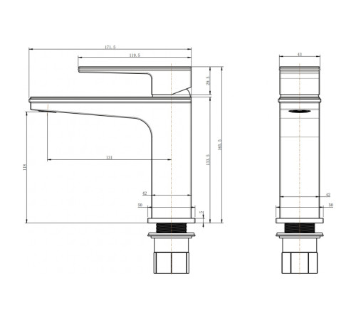 Смеситель для раковиныFILARETE Финг FL5060BG, графит
