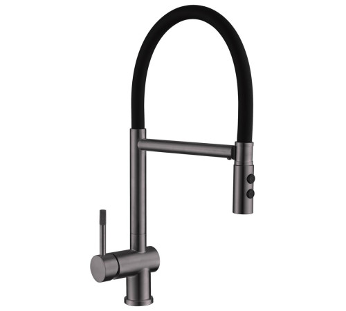 Смеситель для кухни с гибким изливом и режимом душ Fmark FS0252Q, графит
