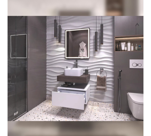 Тумба подвесная без столешницы Velvex Unit tp.UNI.60.1Y белый матовый, 60 см