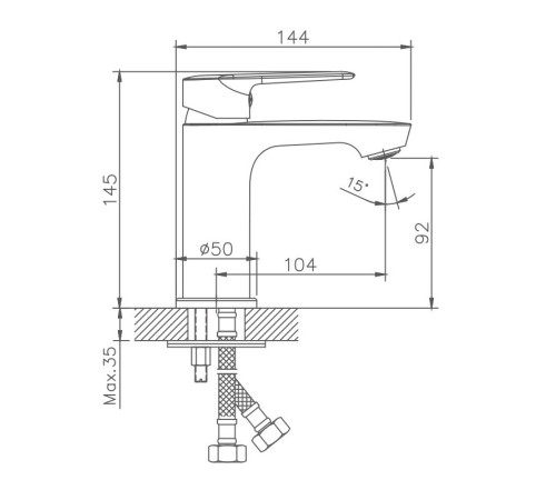 Смеситель для раковины Haiba HB10563, хром