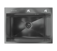 Кухонная мойка Ulgran Steel 600x450, черная брашированная сталь