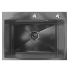 Кухонная мойка Ulgran Steel 600x450, черная брашированная сталь