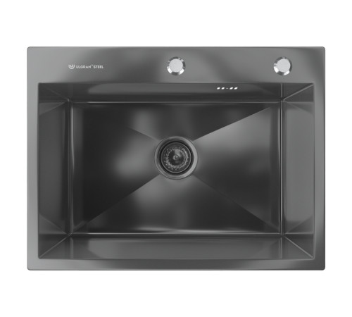 Кухонная мойка Ulgran Steel 600x450, черная брашированная сталь