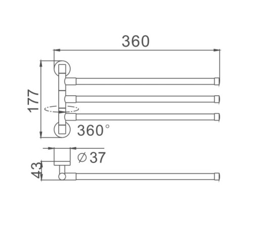 Полотенцедержатель Haiba HB113, хром