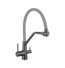 Смеситель для кухни с подключением фильтра воды Fmark FS0662-Q04, графит/серый
