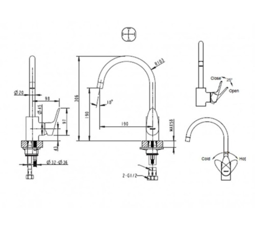 Смеситель для кухни Bravat Drop F74898C-1A, хром